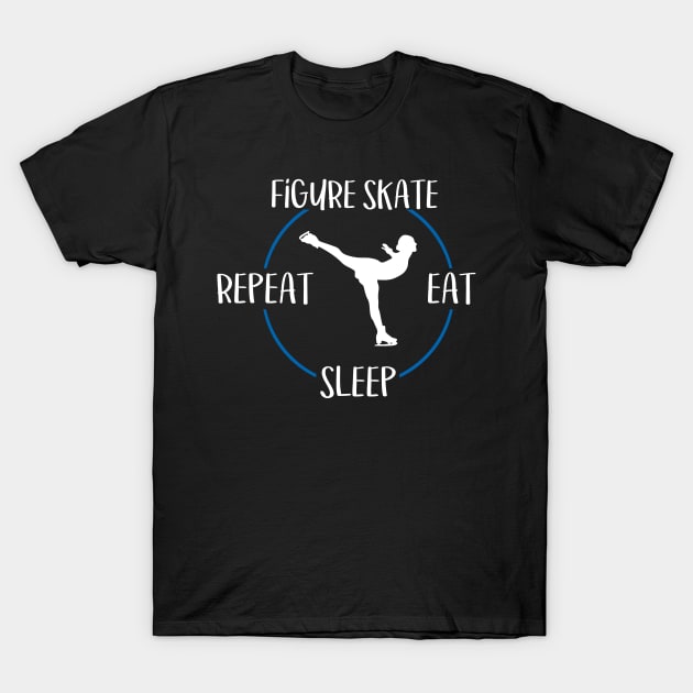 Figure Skate Eat Sleep Repeat Gift For Ice Dancers T-Shirt by OceanRadar